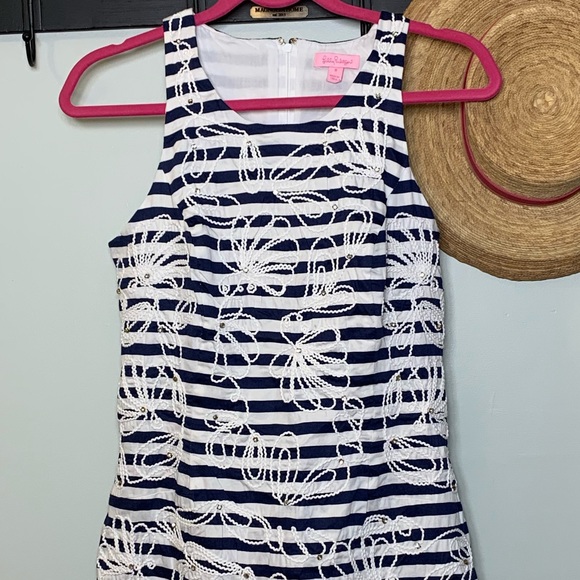 LILLY PULITZER | Striped Embroidered Dress 8👗 - Picture 3 of 13